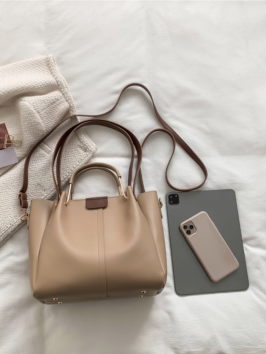 Stitch Detail Top Handle Bag