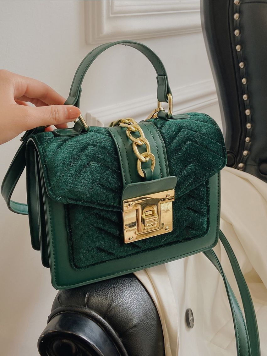 Chain Decor Flap Square Bag