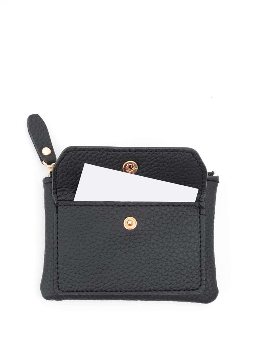 Litchi Embossed Snap Button Coin Purse