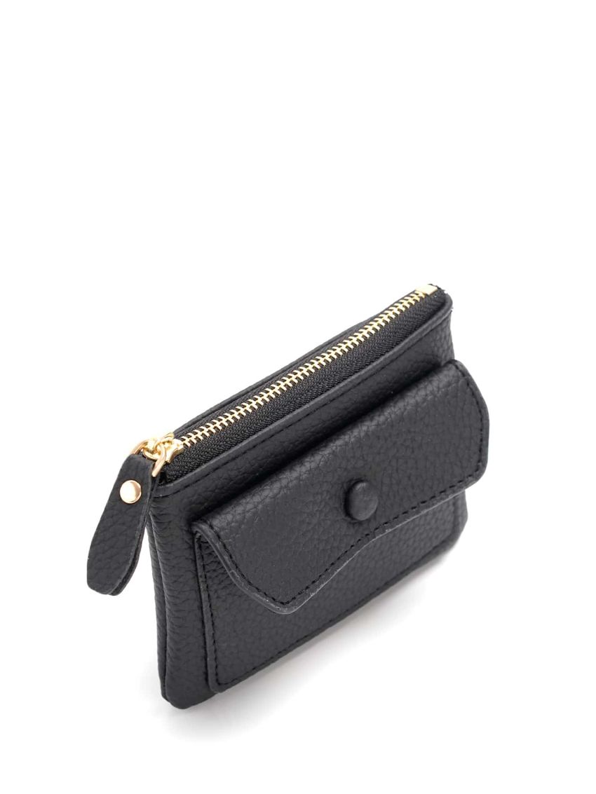 Litchi Embossed Snap Button Coin Purse