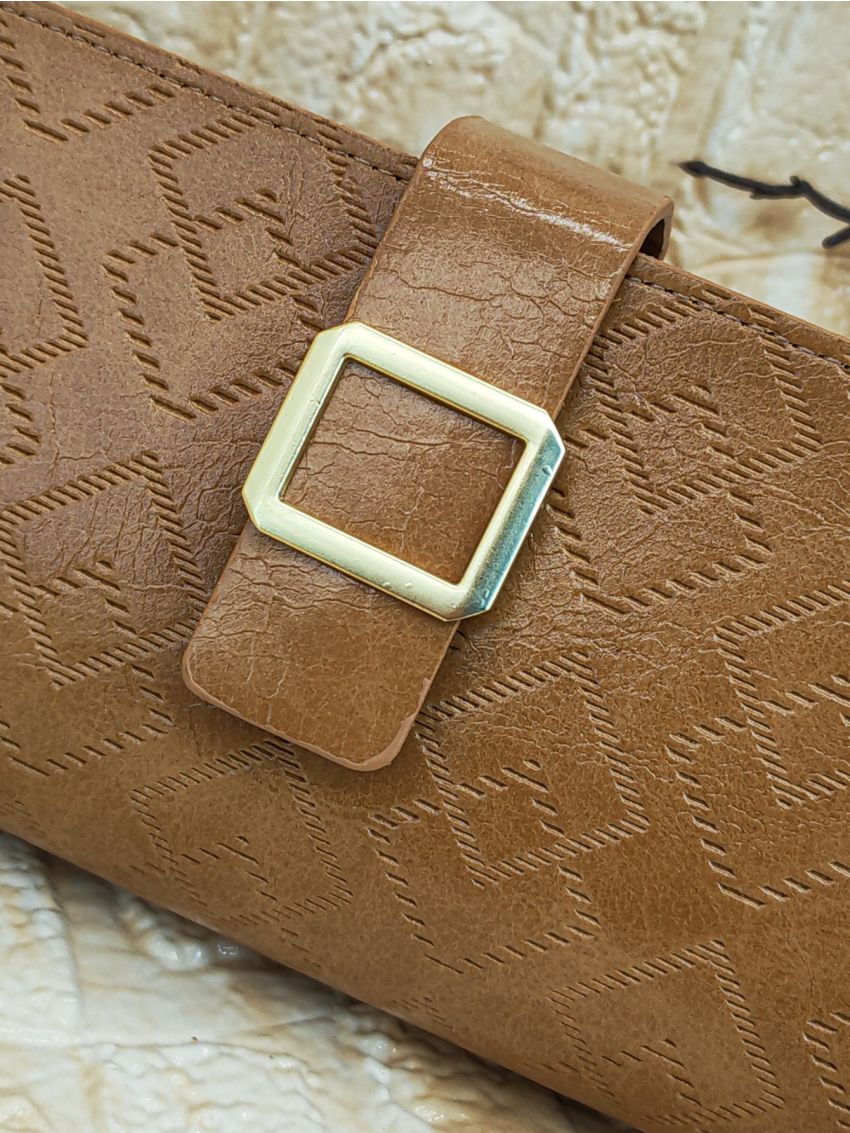 Metal Decor Long Wallet