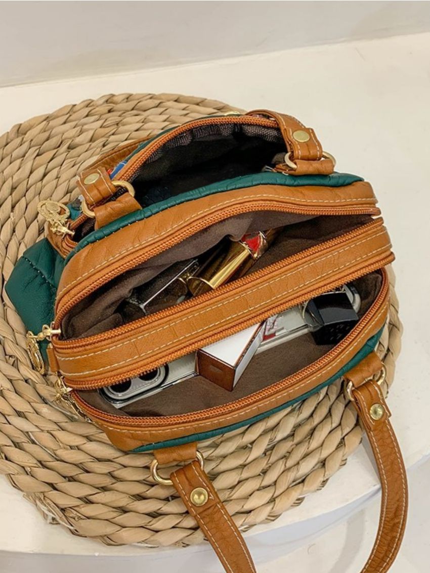 Mini Rhinestone & Studded Decor Square Bag