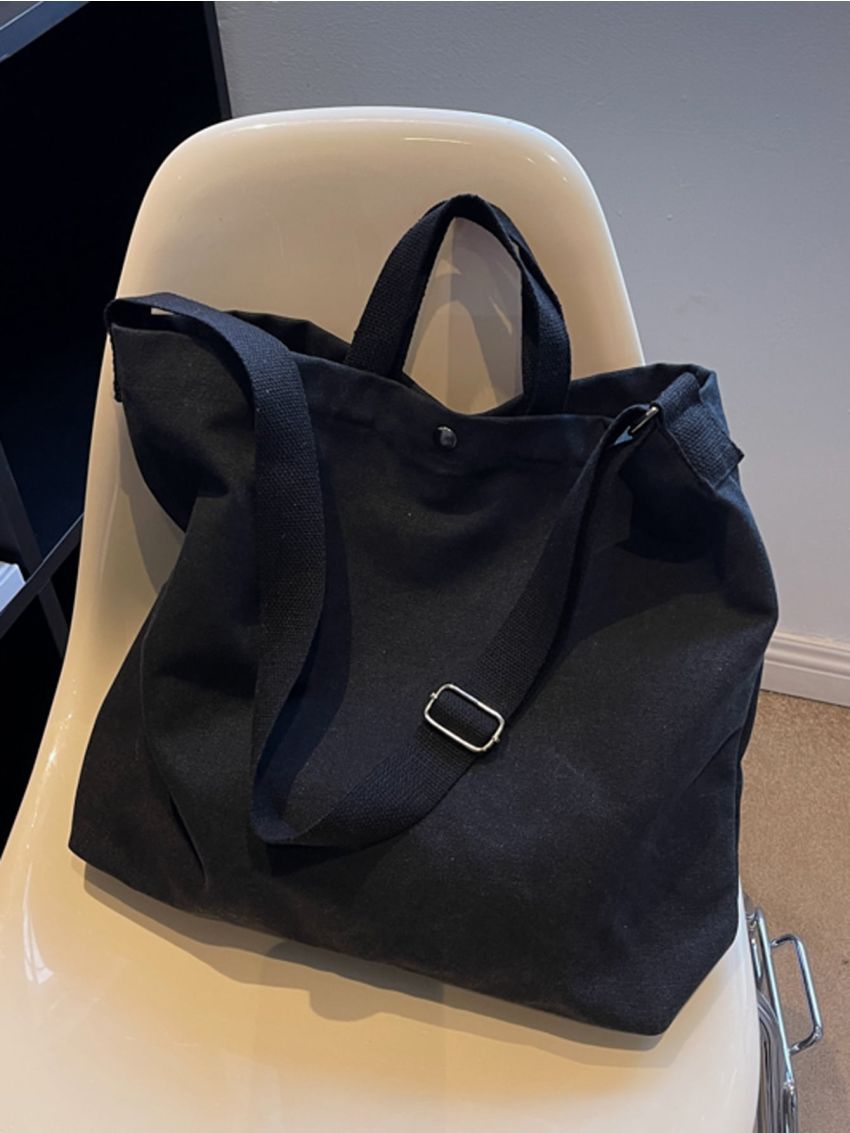 Minimalist Snap Button Shopper Bag