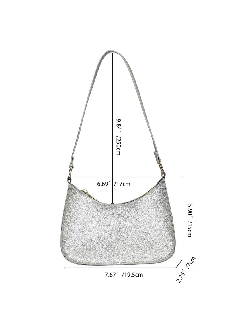 Mini Glitter Zipper Hobo Bag