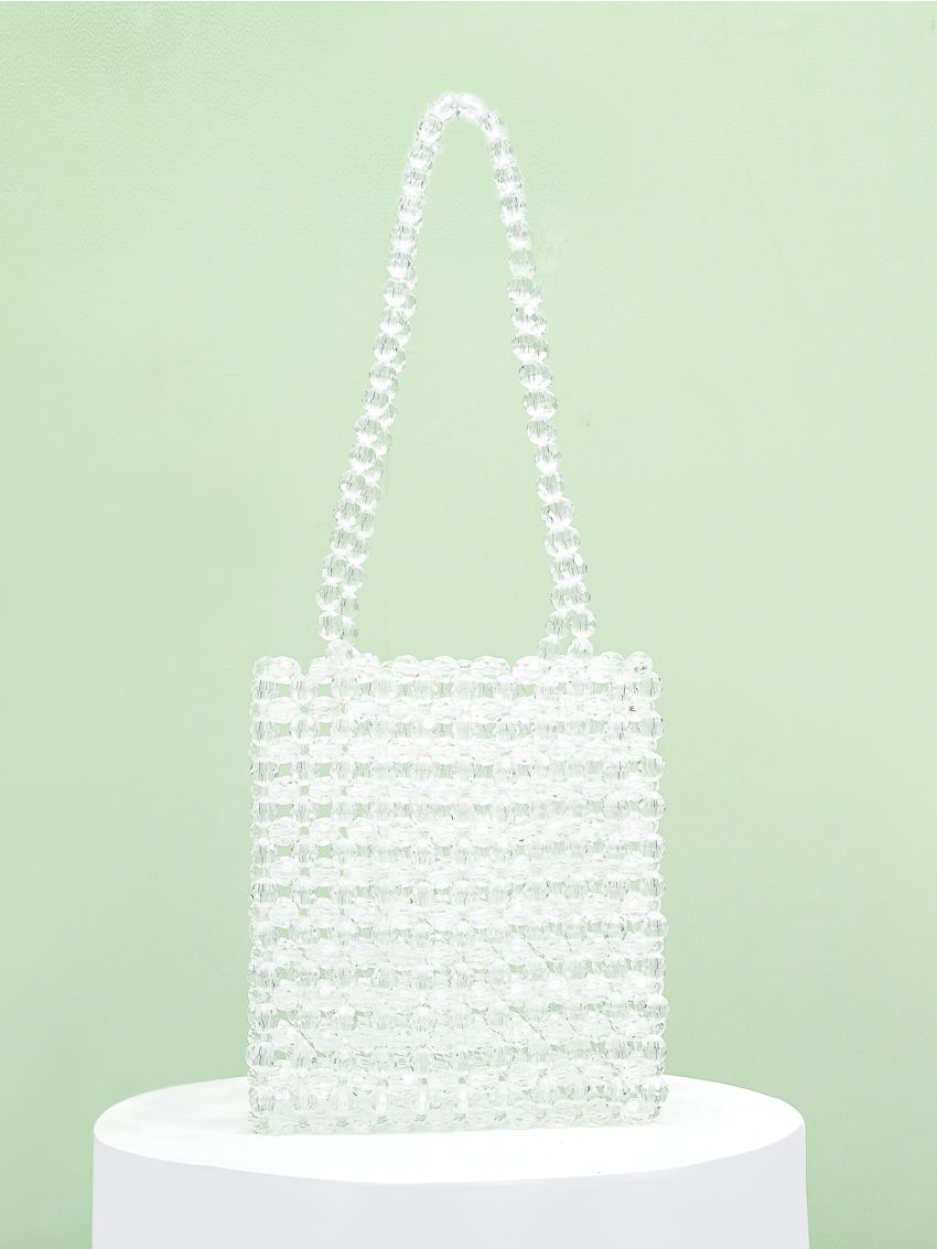 Mini Clear Beaded Design Shoulder Bag for Women