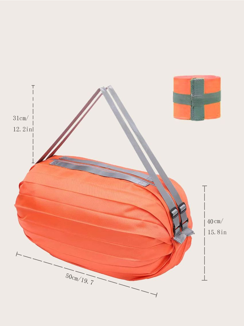 Orange Shoulder Tote Bag Large Capacity Foldable For Travel