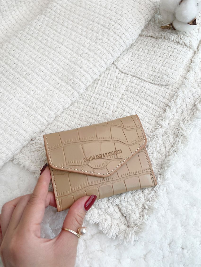 Crocodile Embossed Flap Card Holder