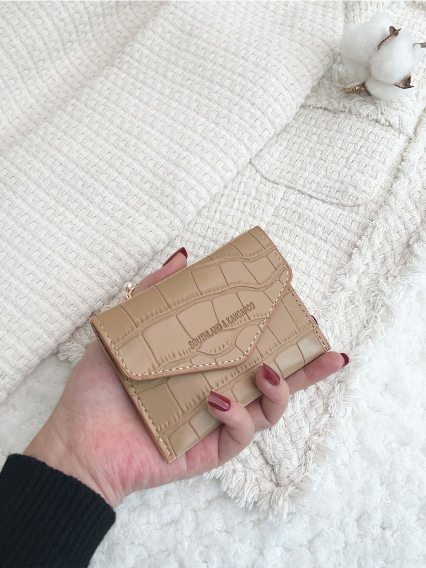 Crocodile Embossed Flap Card Holder