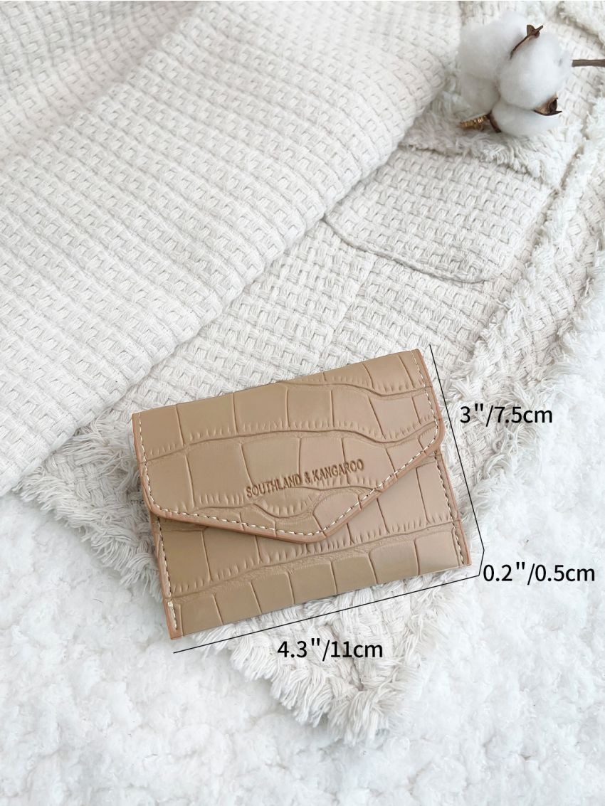 Crocodile Embossed Flap Card Holder