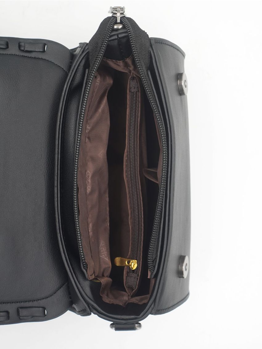 Buckle & Chain Decor Flap Square Bag