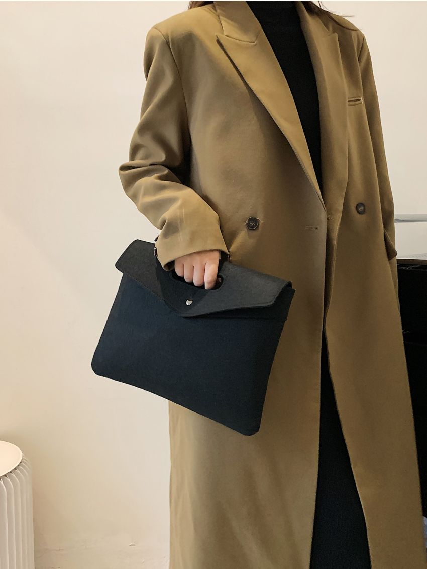 Snap Button Square Bag