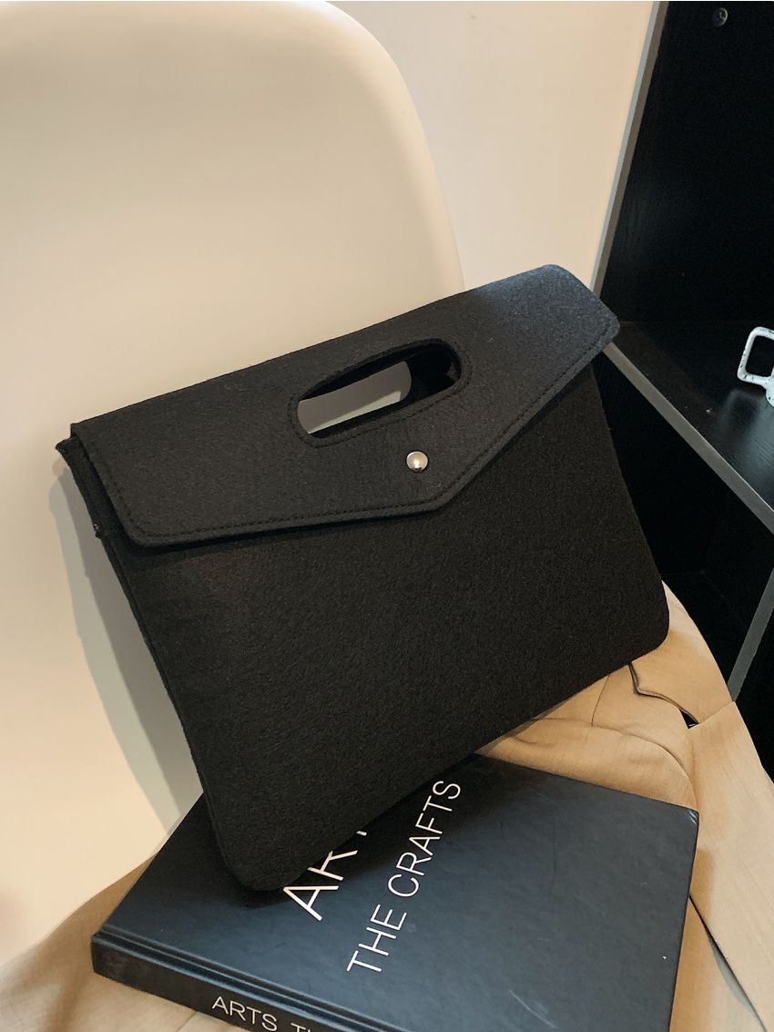 Snap Button Square Bag