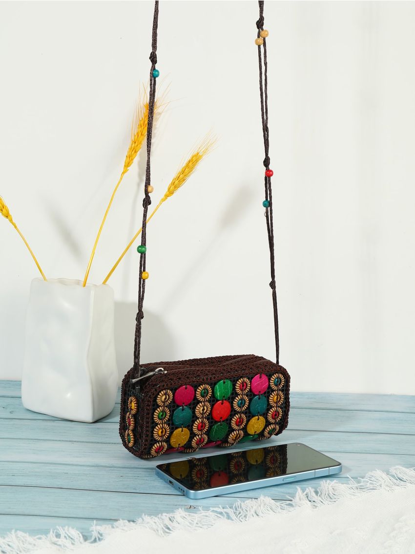 Mini Bead Decor Crossbody Bag