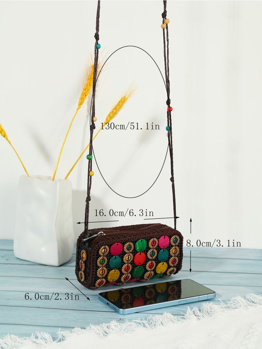 Mini Bead Decor Crossbody Bag