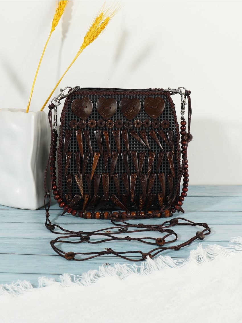 Mini Triangle & Round Decor Crossbody Bag