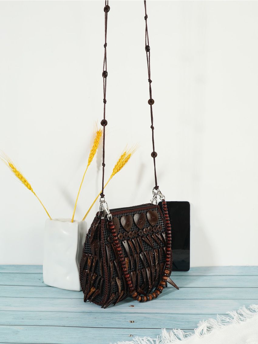 Mini Triangle & Round Decor Crossbody Bag