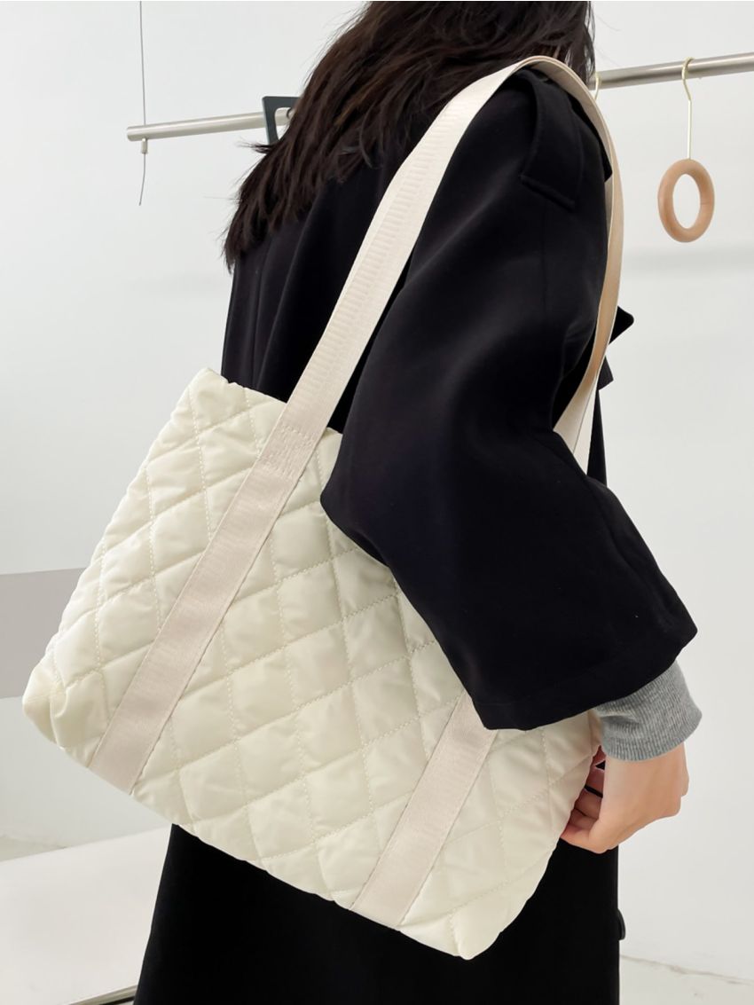 Quilted Shoulder Tote Bag