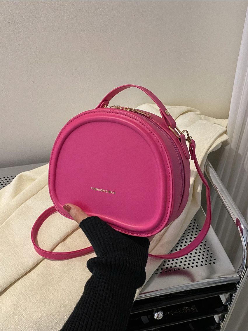 Mini Letter Graphic Top Handle Circle Bag