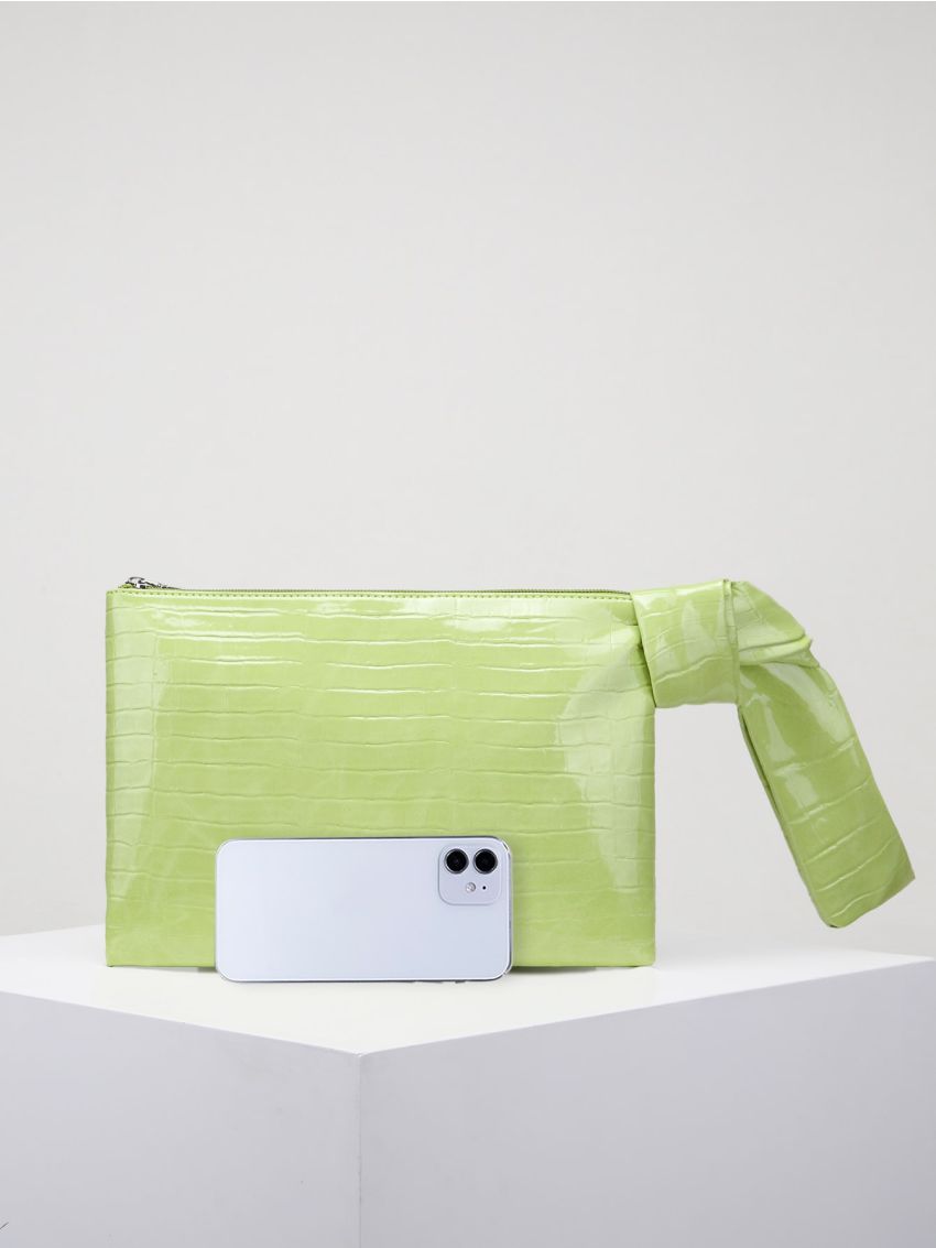 Crocodile Embossed Square Bag