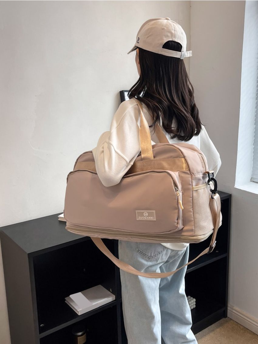 Letter Patch Decor Duffel Bag