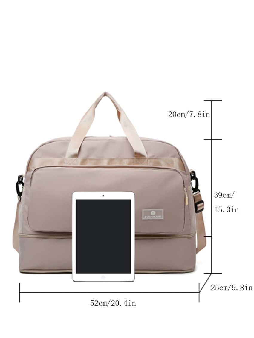 Letter Patch Decor Duffel Bag