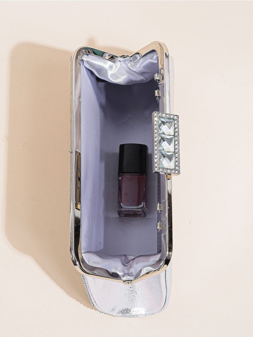 Rhinestone Decor Chain Evening Bag