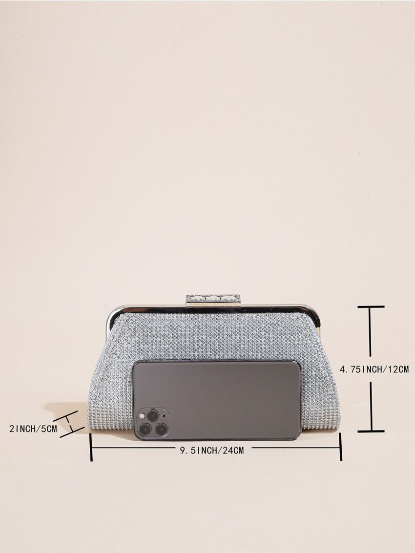 Rhinestone Decor Chain Evening Bag