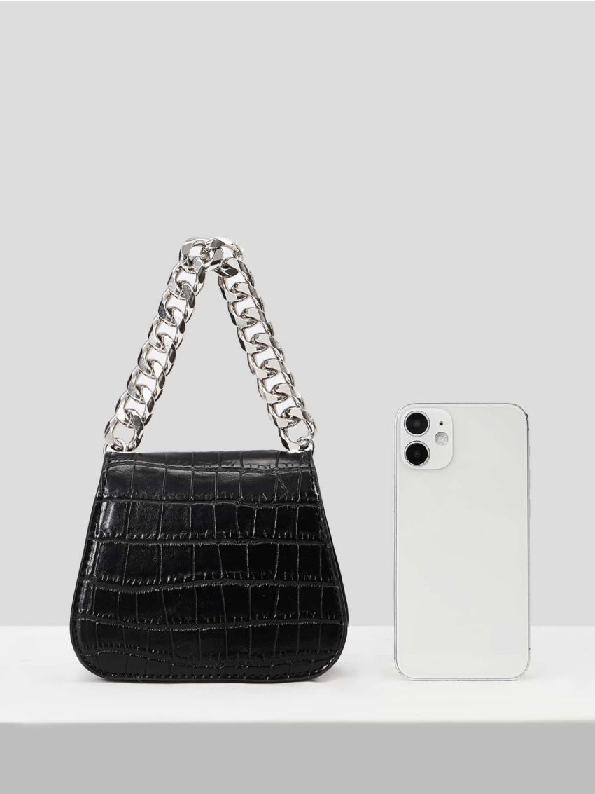 Mini Crocodile Embossed Chain Decor Belt Bag