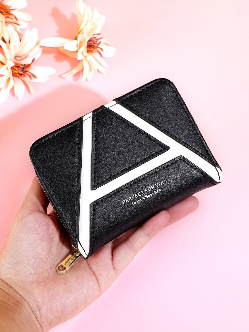 Two Tone Letter Graphic Card Holder