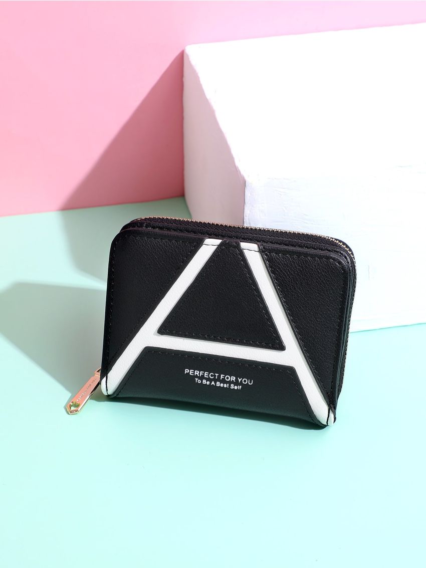 Two Tone Letter Graphic Card Holder