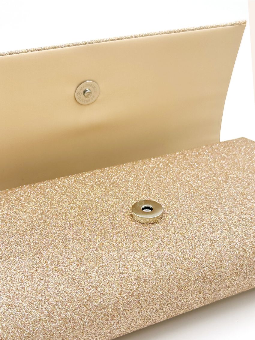 Rhinestone Decor Glitter Chain Flap Square Bag