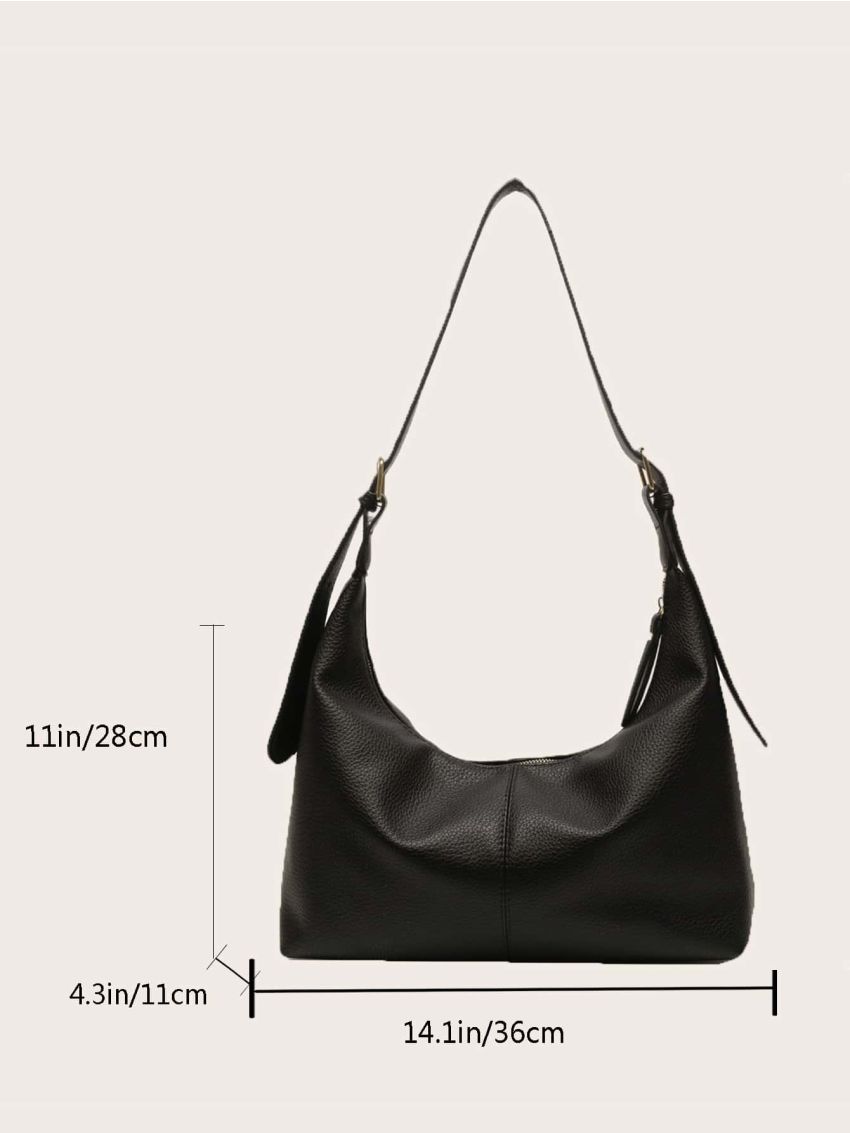 Litchi Embossed Hobo Bag