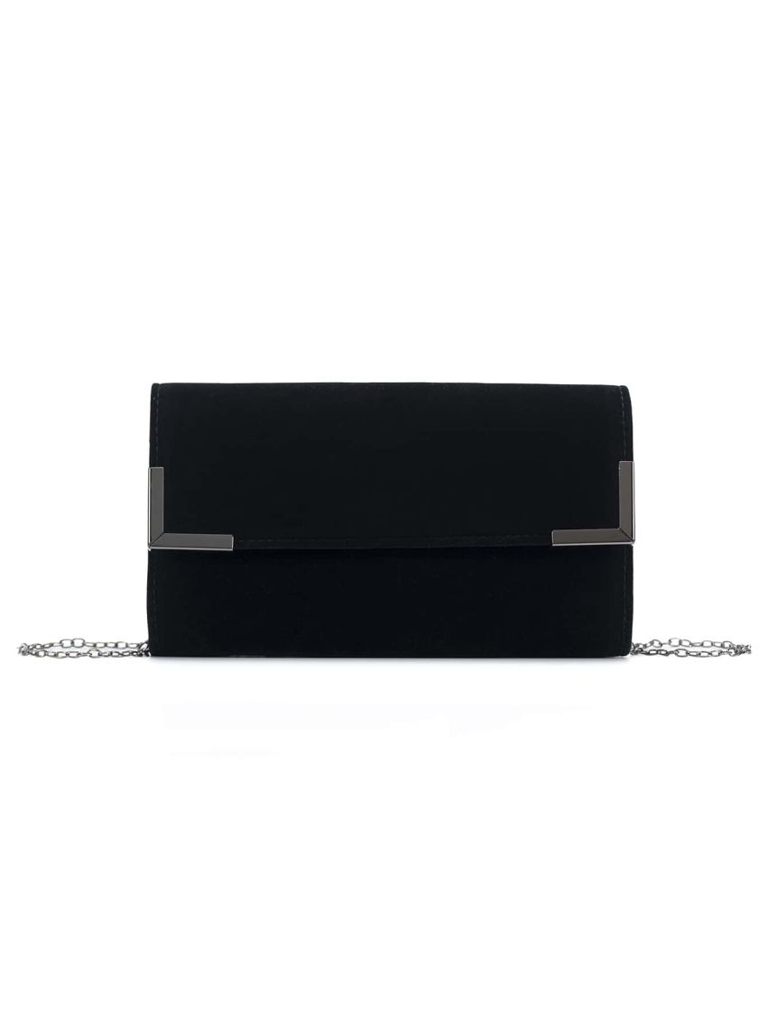 Metal Decor Chain Flap Square Bag
