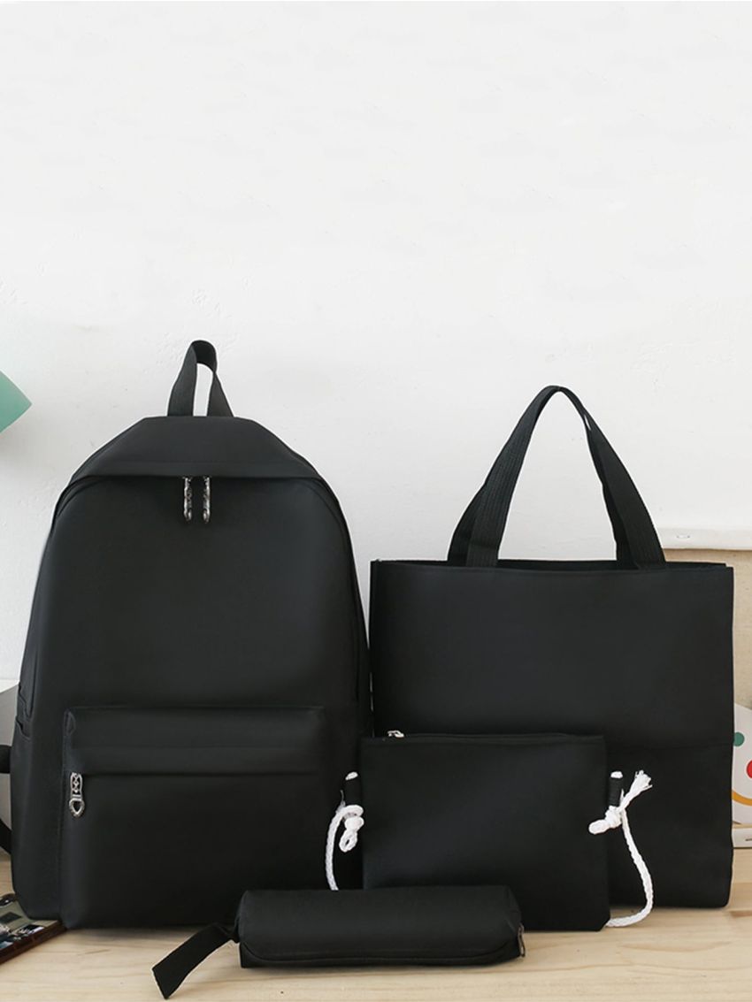 4pcs Zip Front Functional Backpack Set