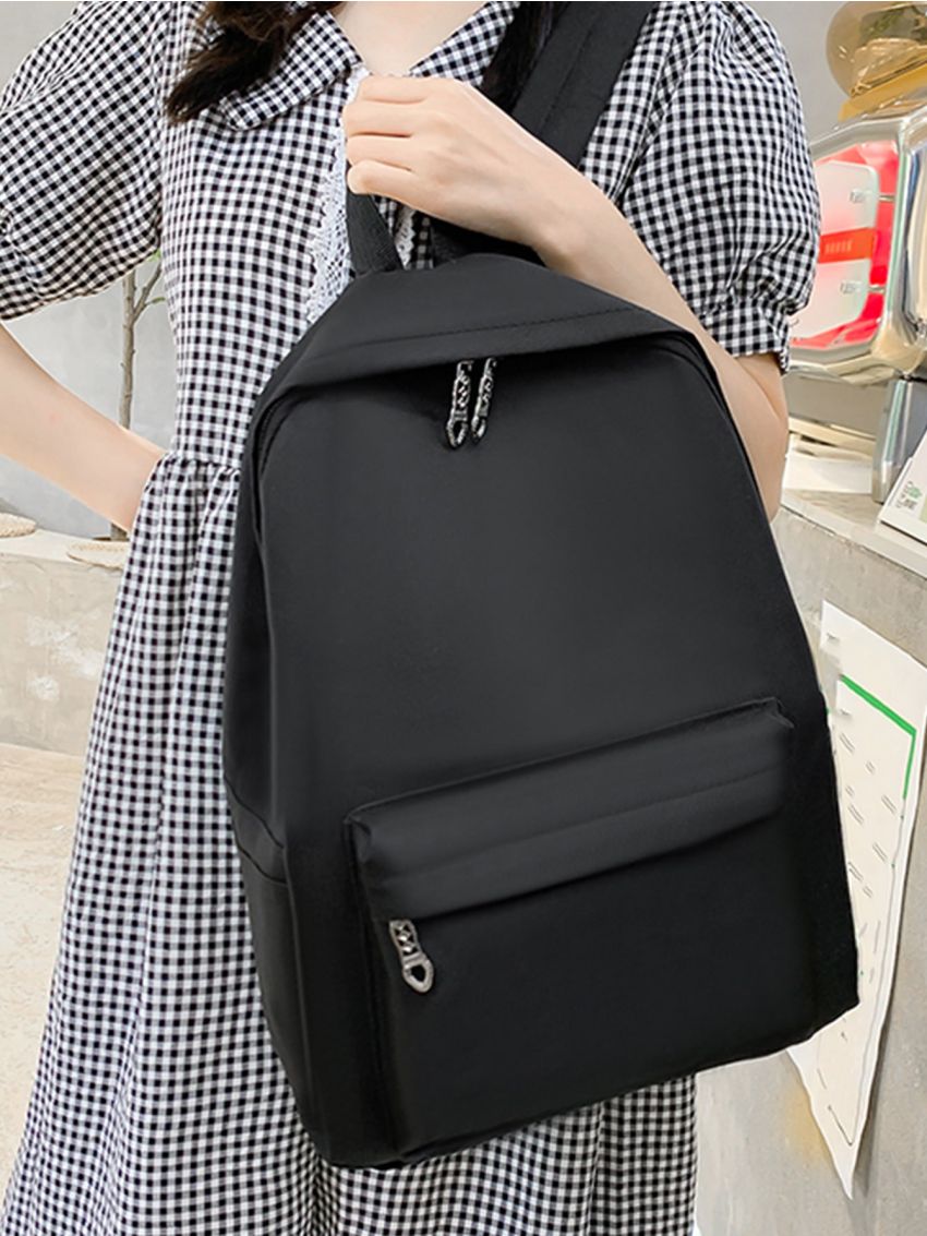 4pcs Zip Front Functional Backpack Set