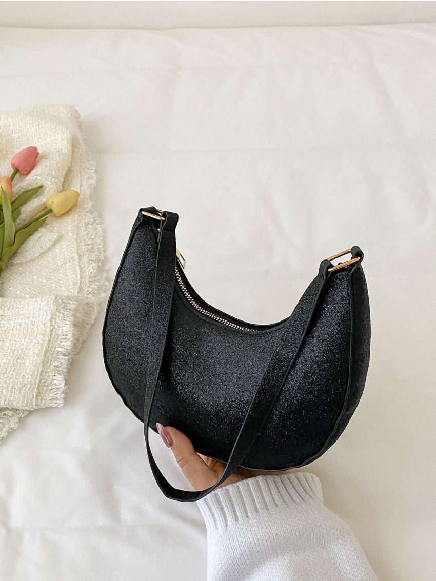 Glitter Minimalist Hobo Bag