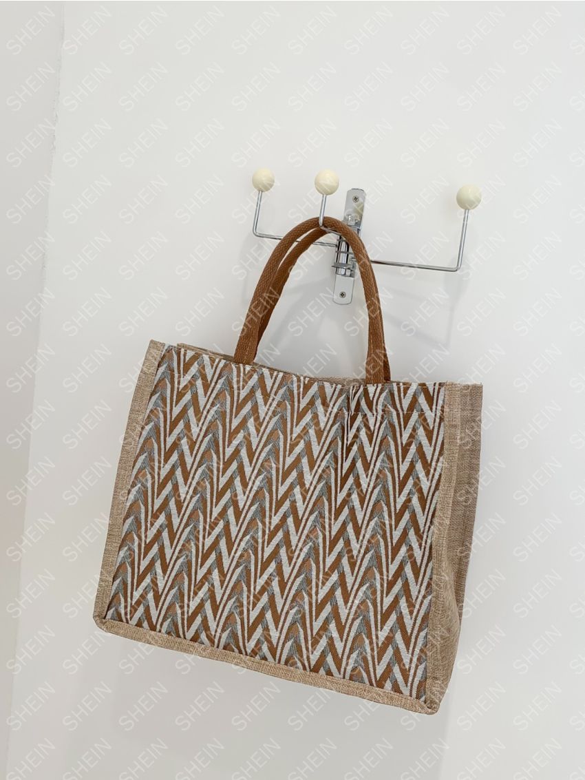 Chevron Pattern Shopper Bag