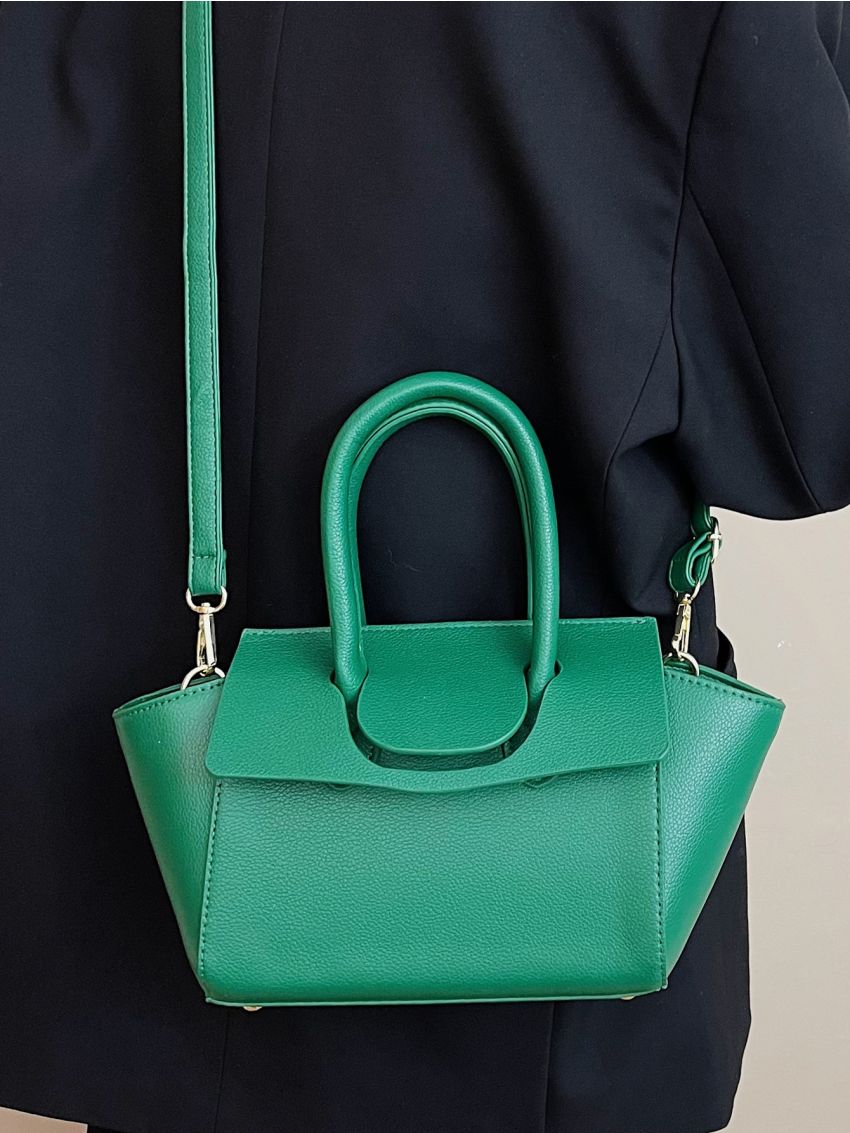 Litchi Embossed Shoulder Tote Bag