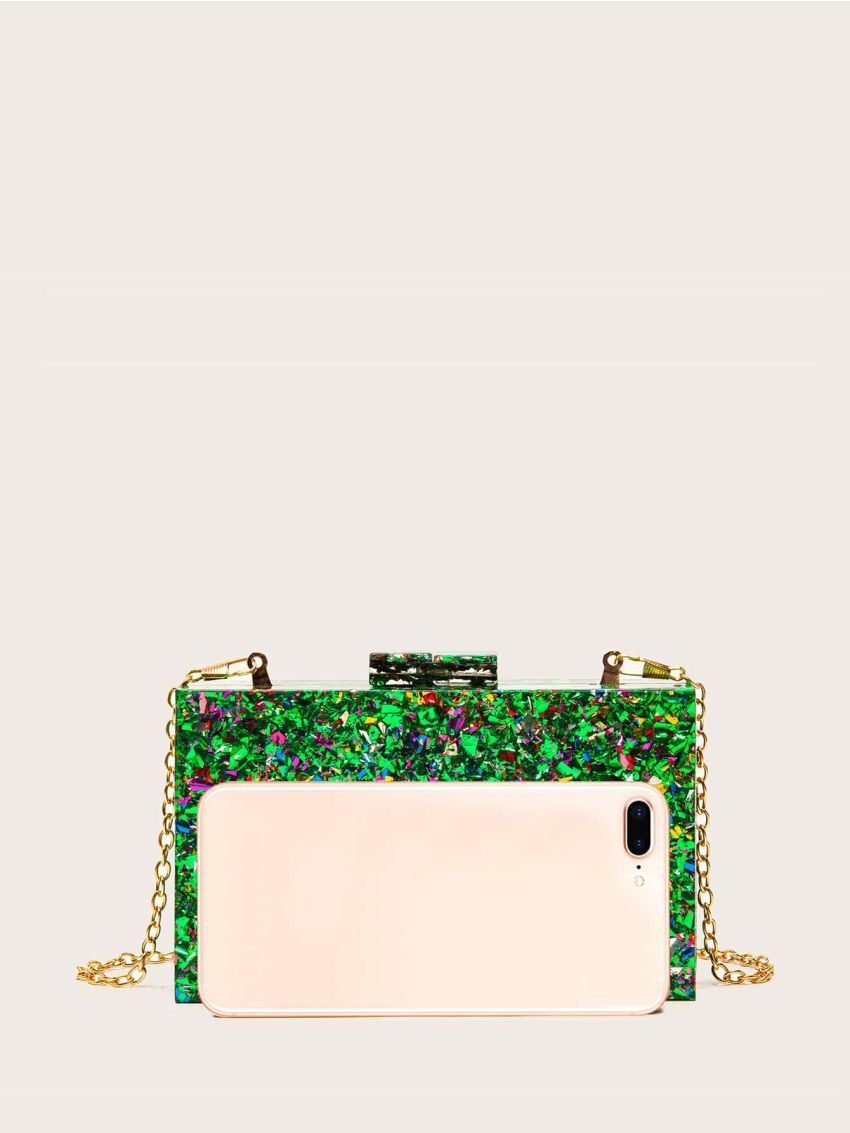 Mini Sequin Decor Chain Box Bag