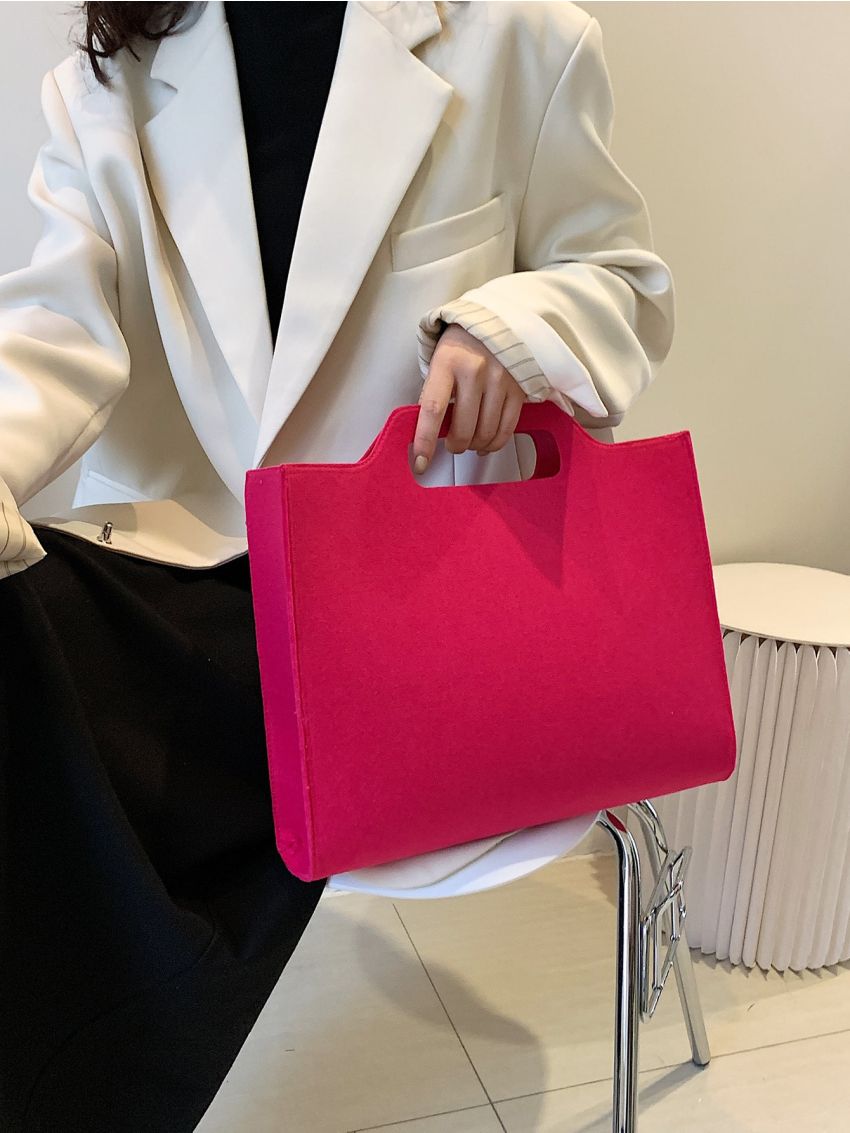 Neon Pink Top Handle Bag