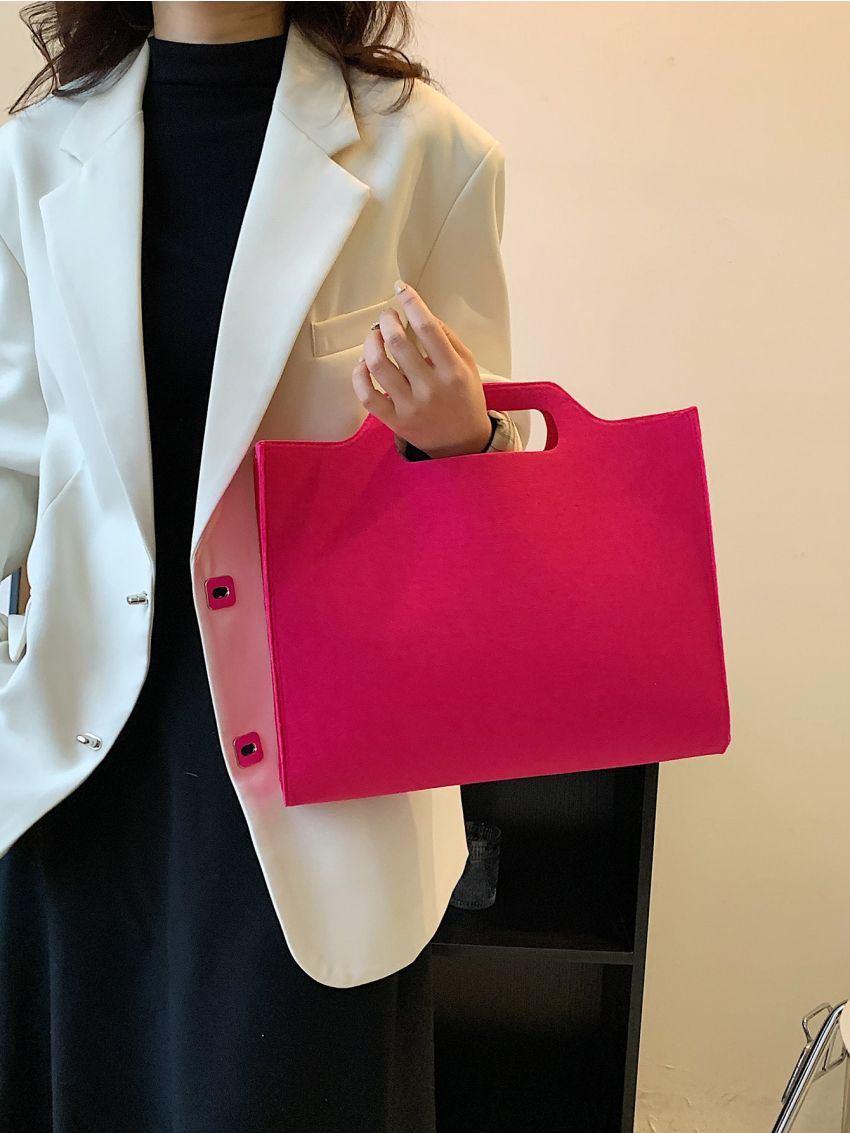 Neon Pink Top Handle Bag