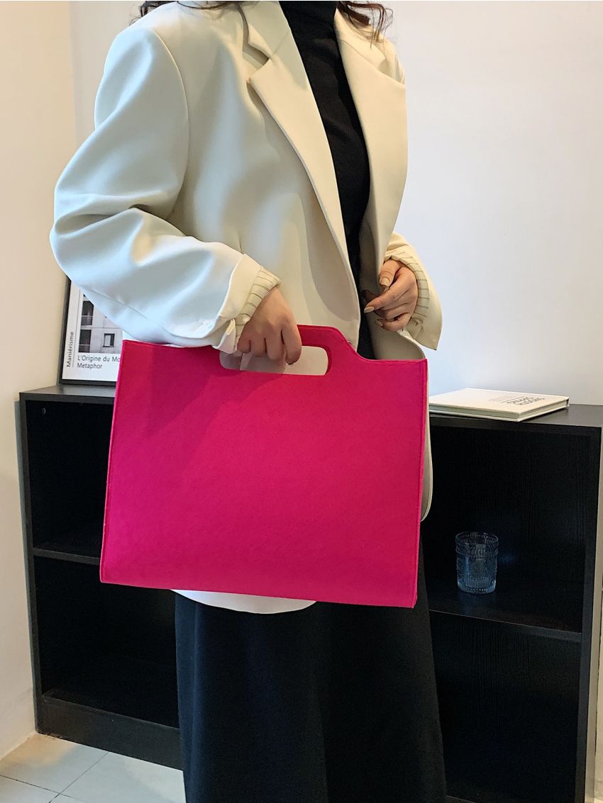 Neon Pink Top Handle Bag