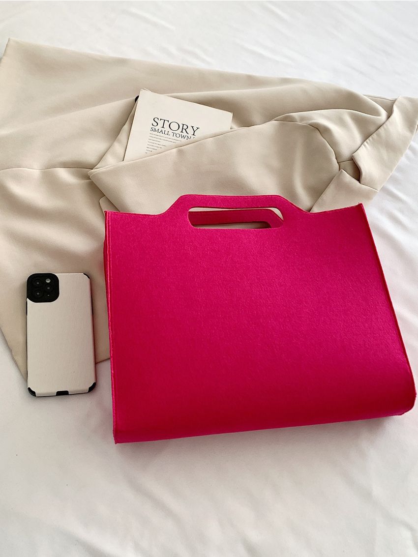Neon Pink Top Handle Bag