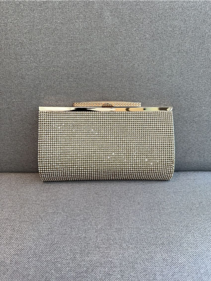 Rhinestone Decor Chain Square Bag