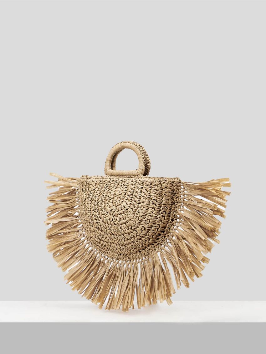 Fringe Decor Straw Bag