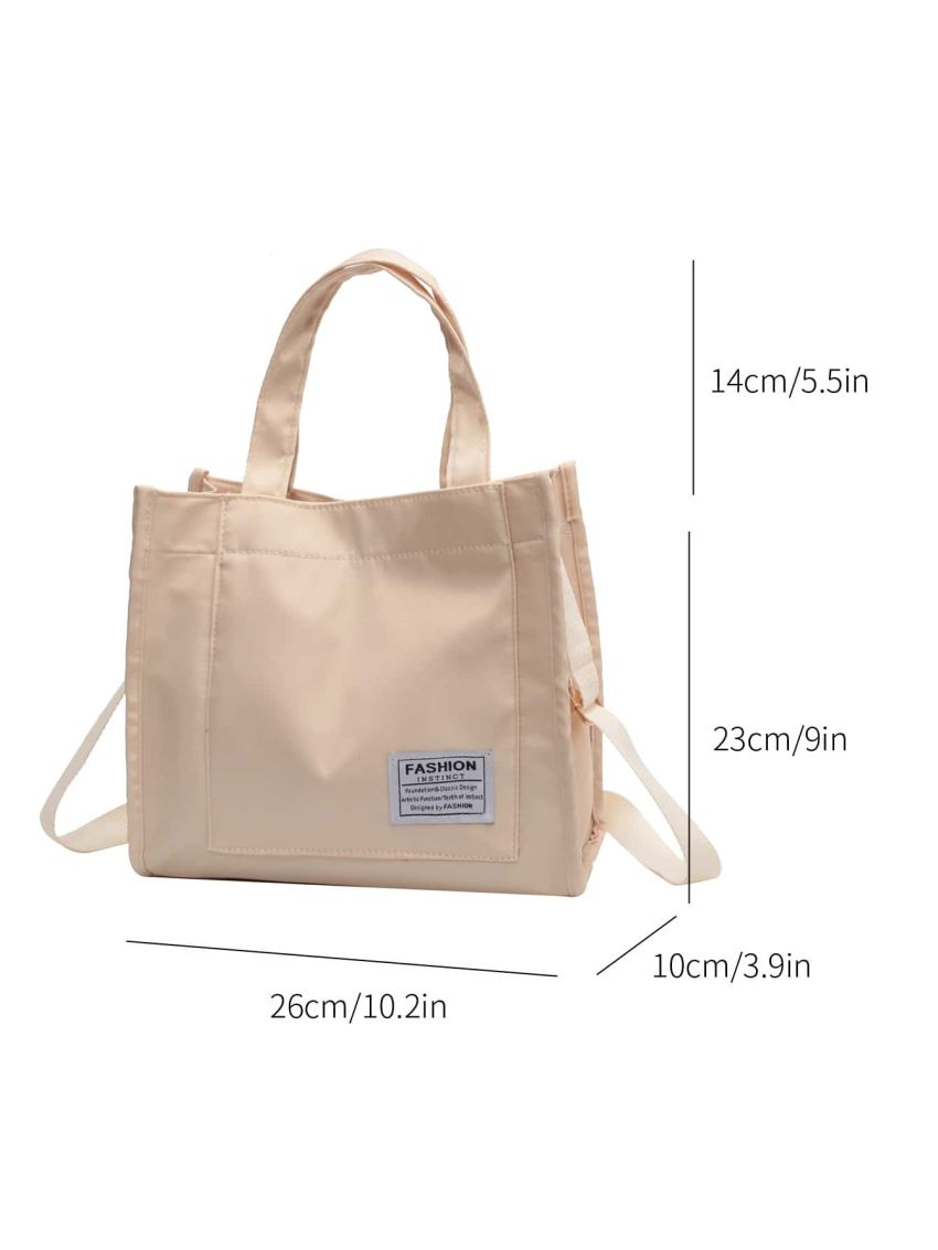 Letter Patch Decor Square Bag