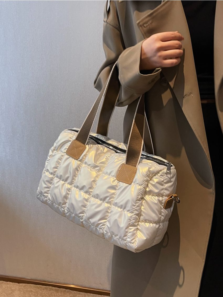 Quilted Detail Shoulder Tote Bag