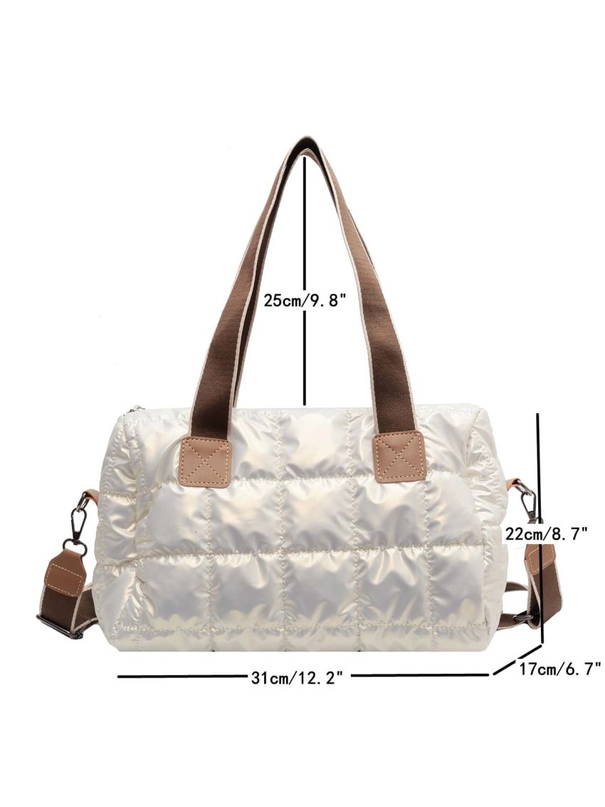 Quilted Detail Shoulder Tote Bag