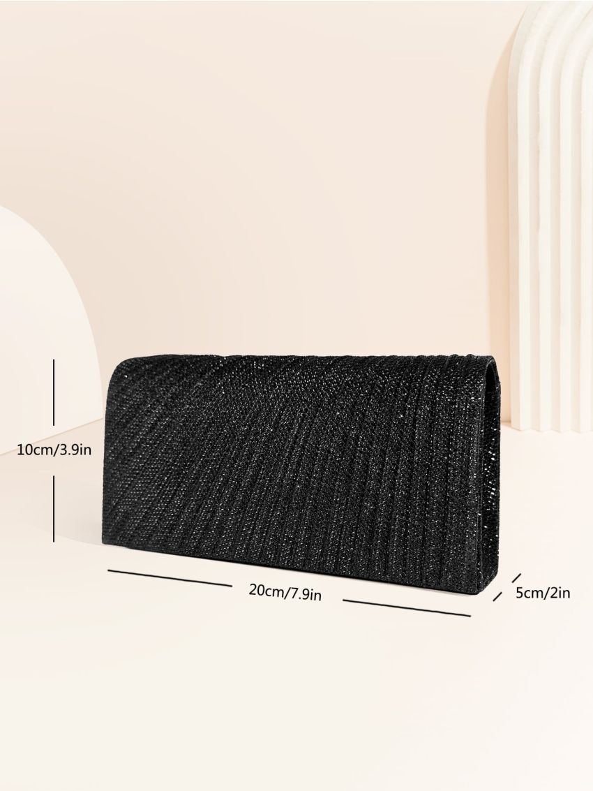 Mini Square Bag Ruched Detail Glitter For Party