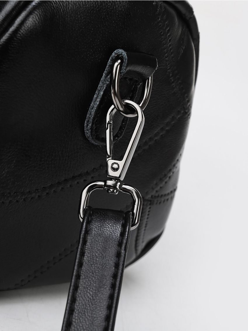 Studded Decor Double Handle Boston Bag